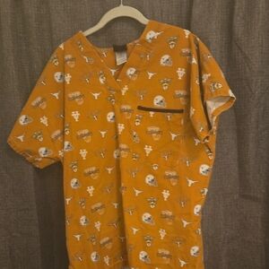 Orange Texas Longhorns Scrub Top